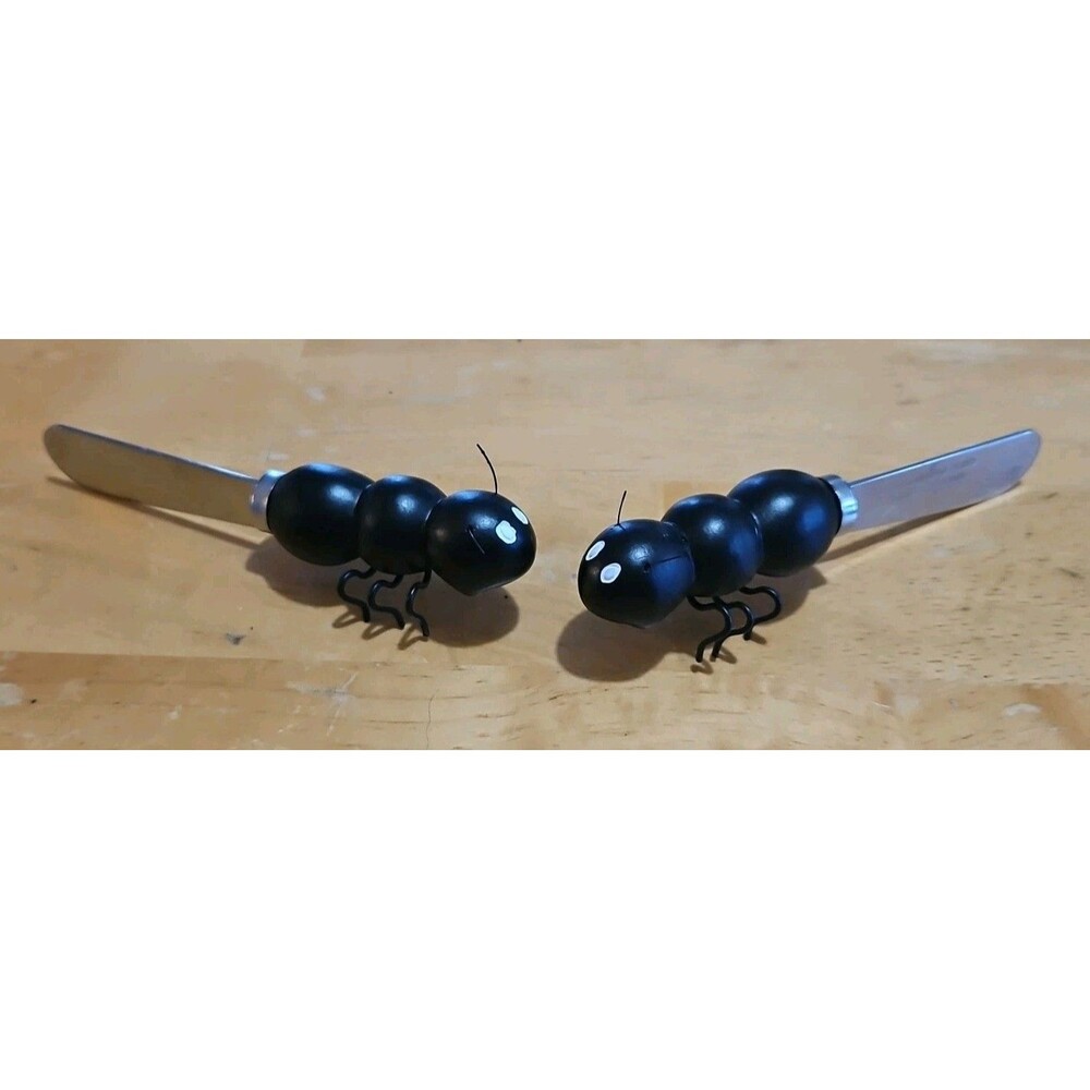Vintage Boston Warehouse Black Ant Picnic Cheese Knife Set Of 2